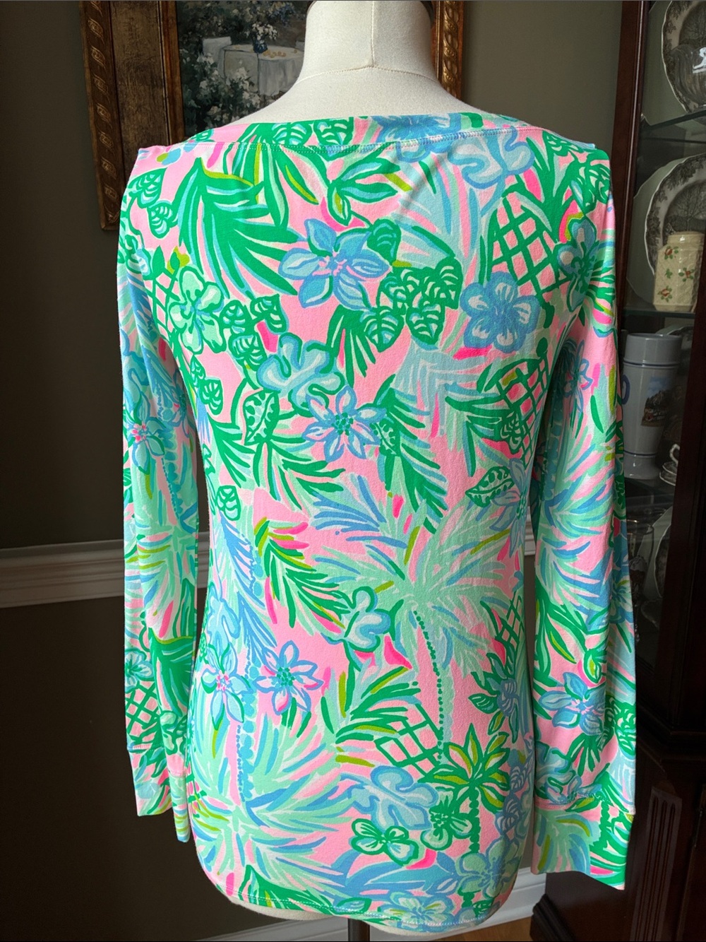Lilly Pulitzer Aleah Pink, Green and Blue Boatneck Long Sleeve Top Size Medium - Picture 6 of 9
